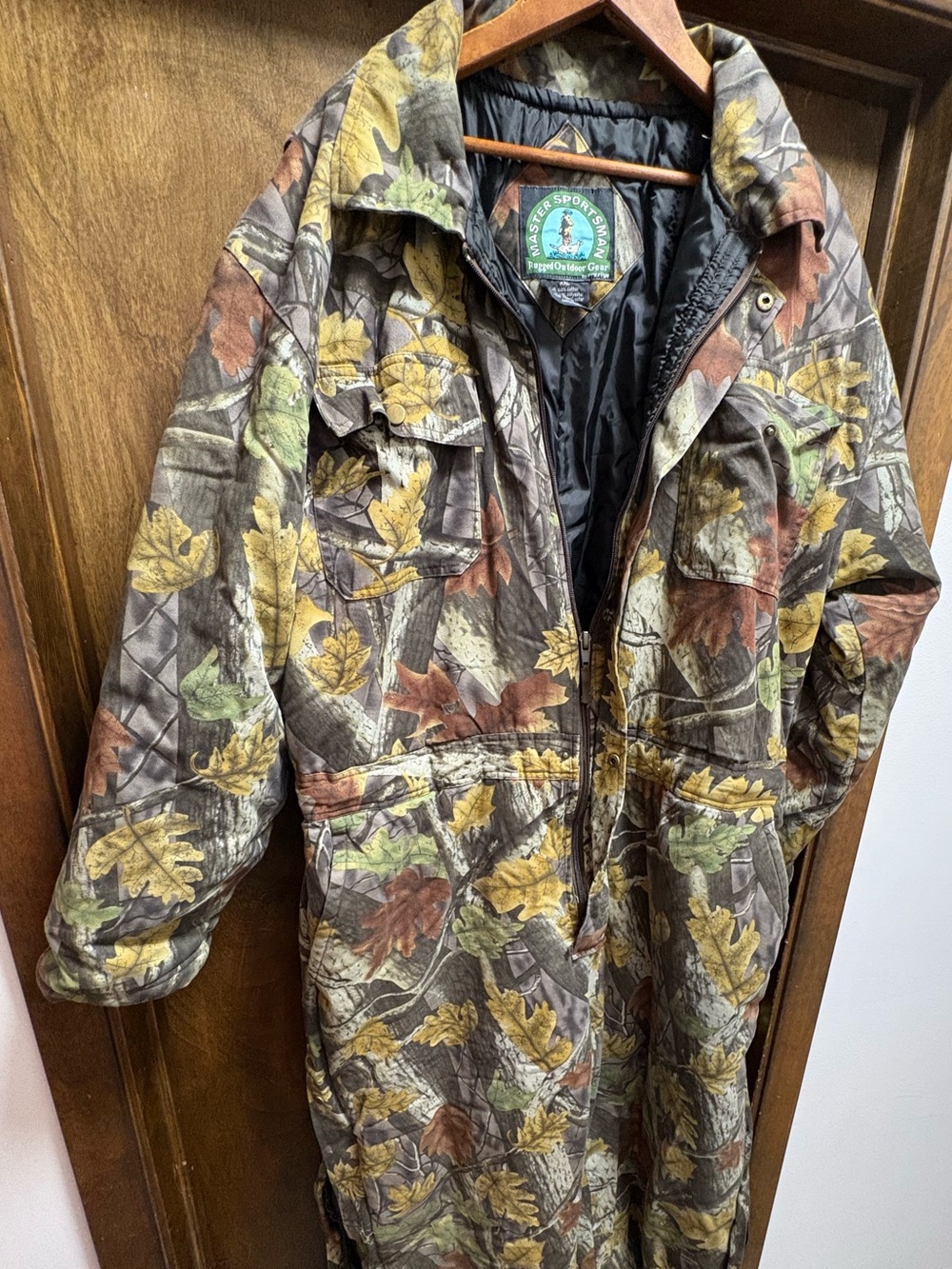 XXL Walls Men’s Camouflage Long Insulated FieldSuit - Brown/Green Leaf Print